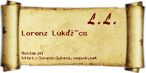 Lorenz Lukács névjegykártya